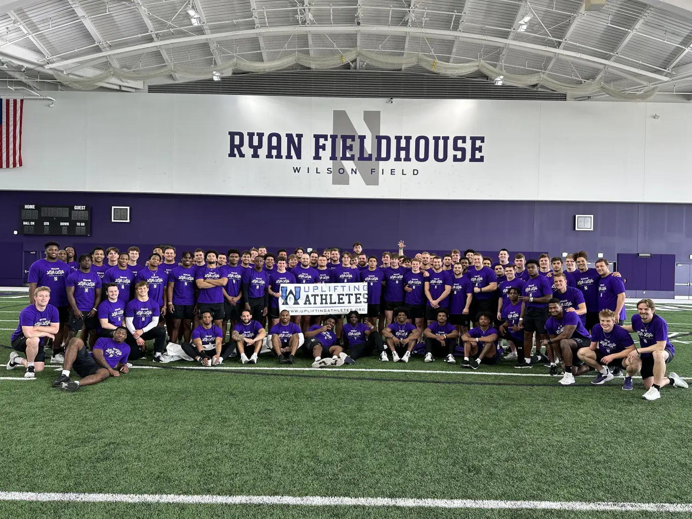 Group photo of the Northwestern football team