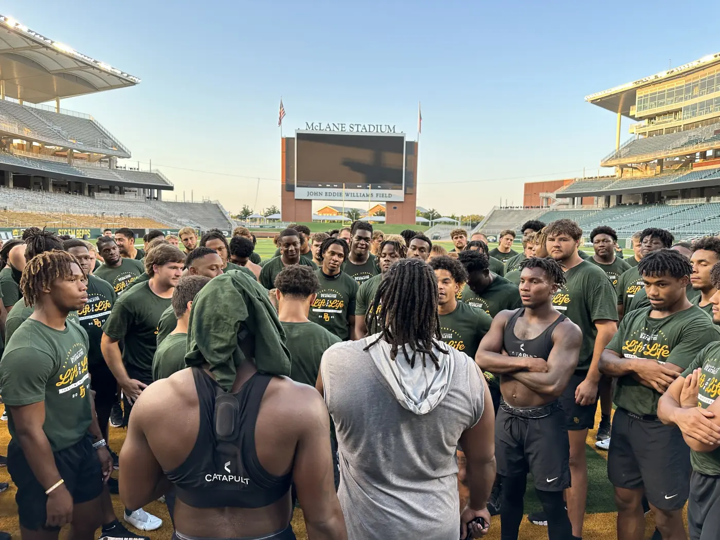 Group photo of the Baylor football team