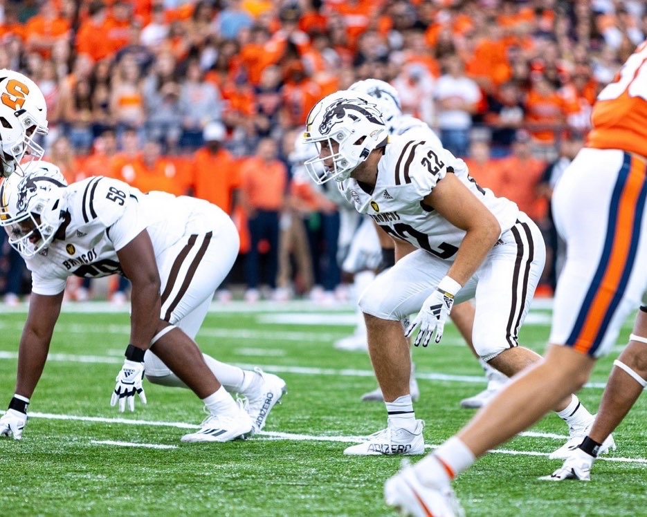 Photo of Boone Bonnema on the field during a football game.